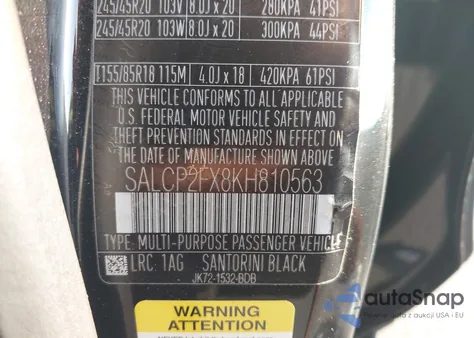 2019 Land Rover Discovery Sport Se z USA, uszkodzony, nr VIN SALCP2FX8KH810563